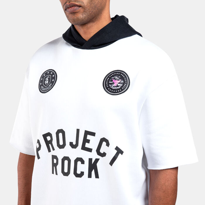 Under Armour Men's Project Rock Icon Badge of Honor Hoodie White Under Armour Men's Project Rock Icon Badge of Honor Hoodie White image number 3