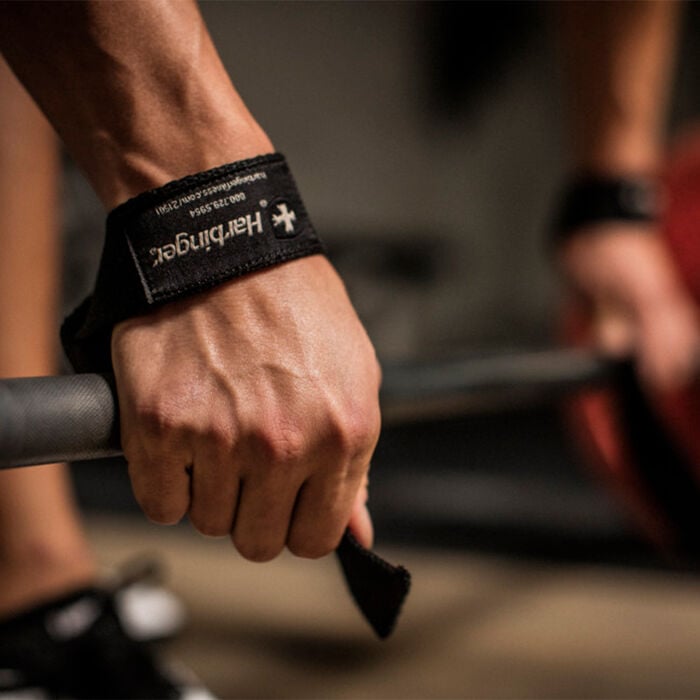 Harbinger Weight Lifting Straps (1 Pair) Black Harbinger Weight Lifting Straps (1 Pair) Black image number 2