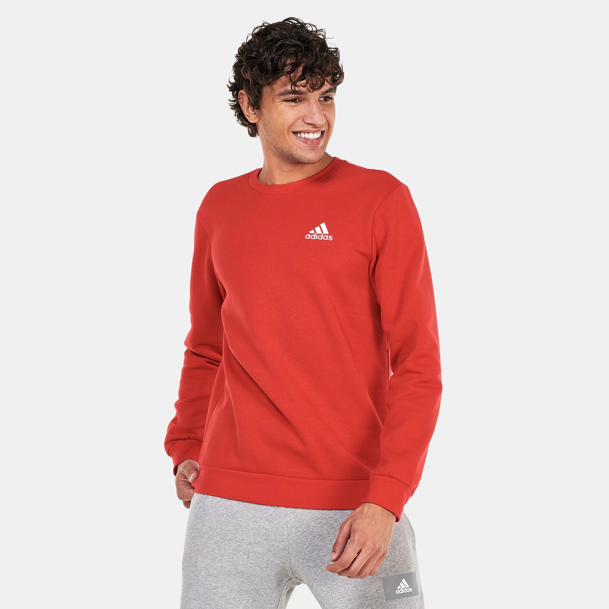 Men s Essentials Fleece Sweatshirt Red adidas in KSA SSS