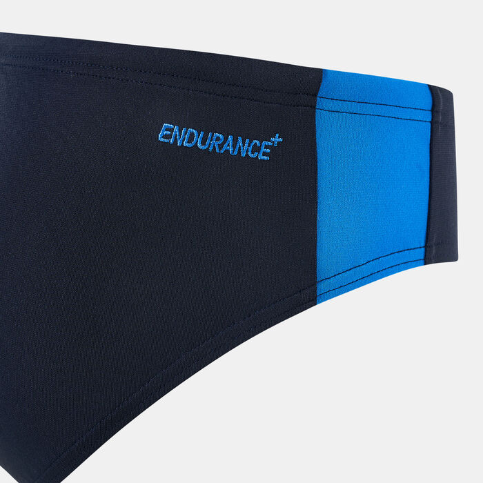 Speedo Mens Boom Logo Splice 7cm Brief Blue Speedo Mens Boom Logo Splice 7cm Brief Blue image number 2