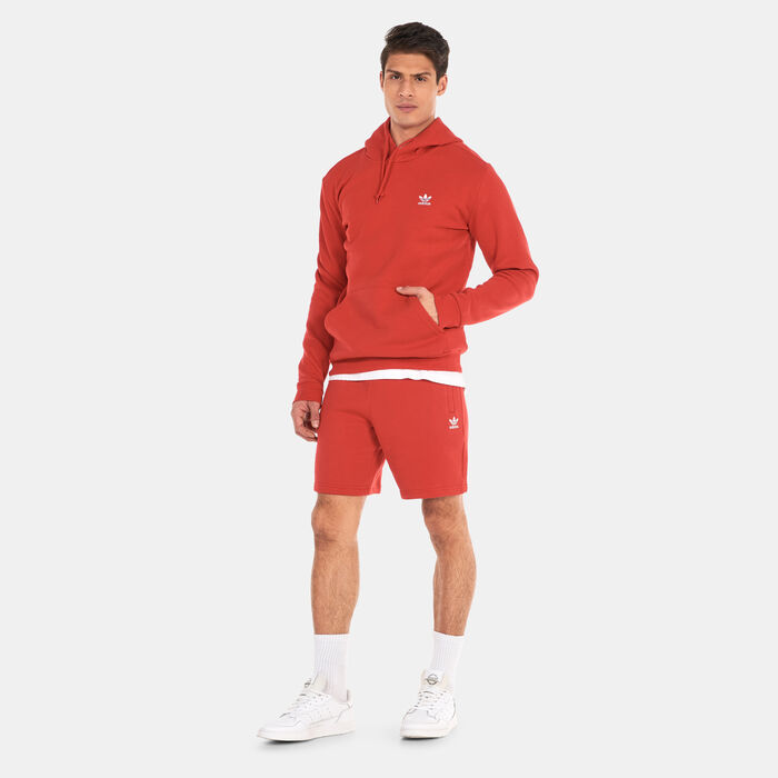 adidas Originals Men's Trefoil Essentials Hoodie Red adidas Originals Men's Trefoil Essentials Hoodie Red image number 2
