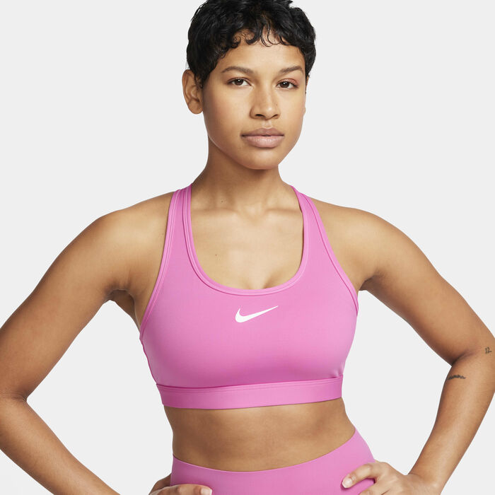 Nike Women's Dri-FIT Swoosh Medium-Support Training Sports Bra Pink Nike Women's Dri-FIT Swoosh Medium-Support Training Sports Bra Pink image number 0