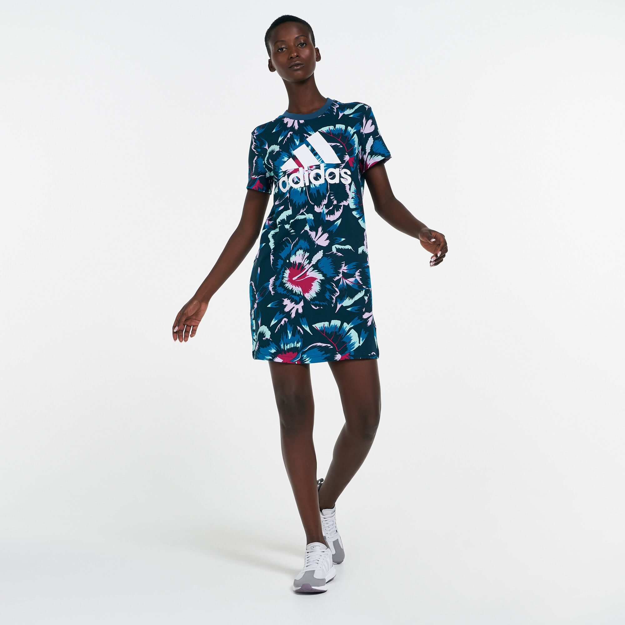 Adidas floral tee dress store