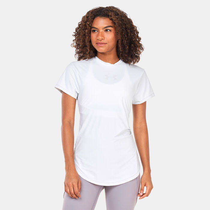 Buy Under Armour Women's UA Breathelux Stretch Open Back T-Shirt Grey in  KSA -SSS