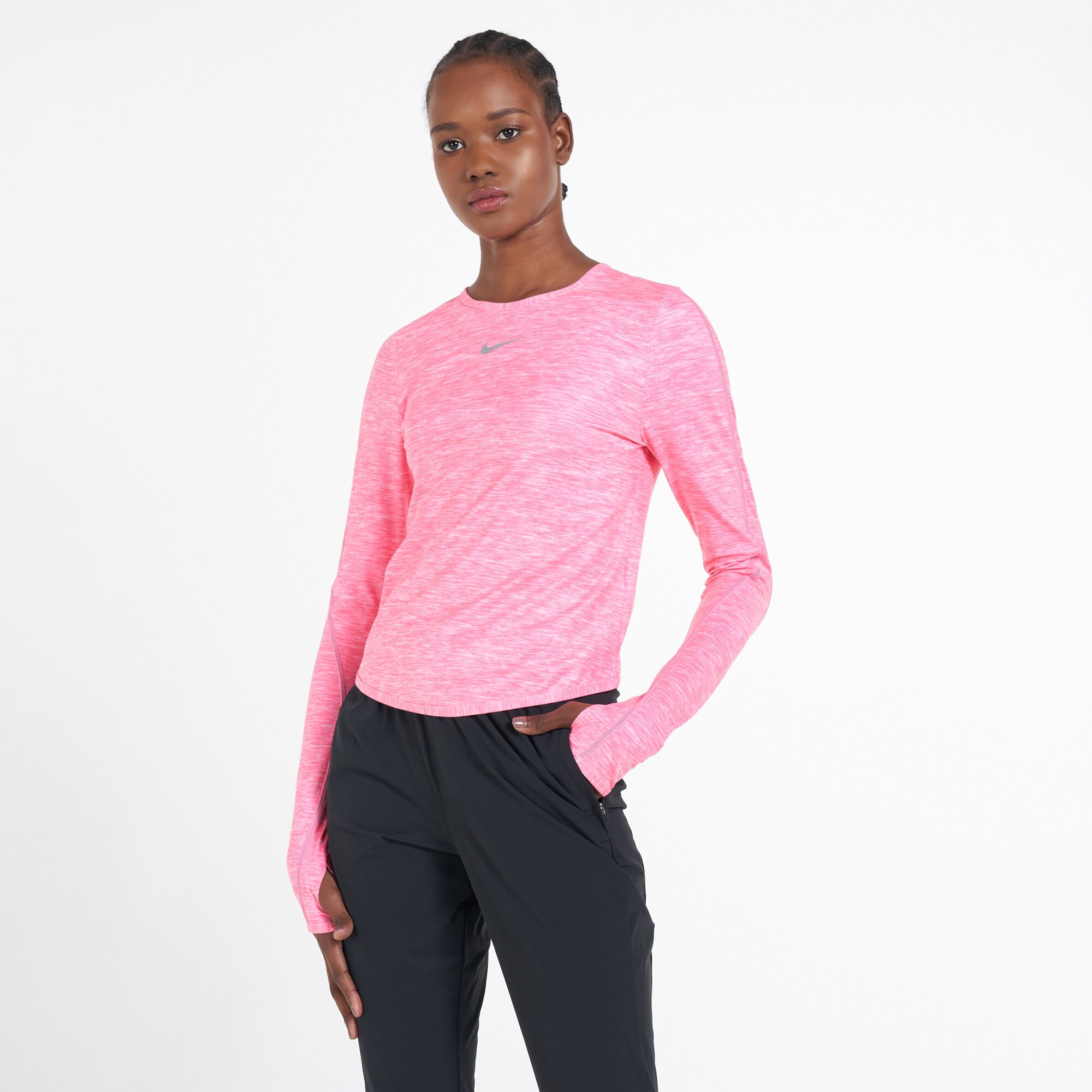 Buy Nike Women s Long Sleeve Running T Shirt Grey in KSA SSS