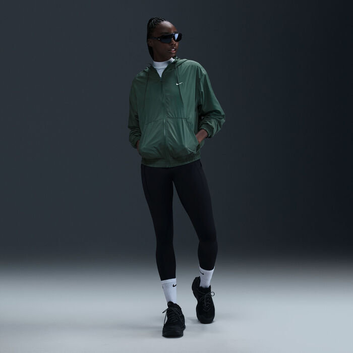 Nike Women's Sportswear Classic Wovens UV Hooded Jacket Green Nike Women's Sportswear Classic Wovens UV Hooded Jacket Green image number 0