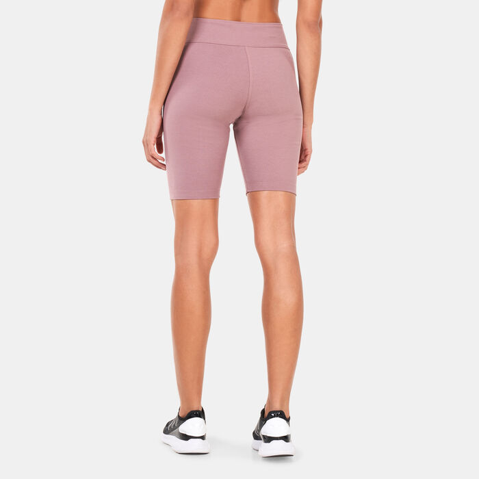 adidas Women's Rib Biker Shorts Pink adidas Women's Rib Biker Shorts Pink image number 1