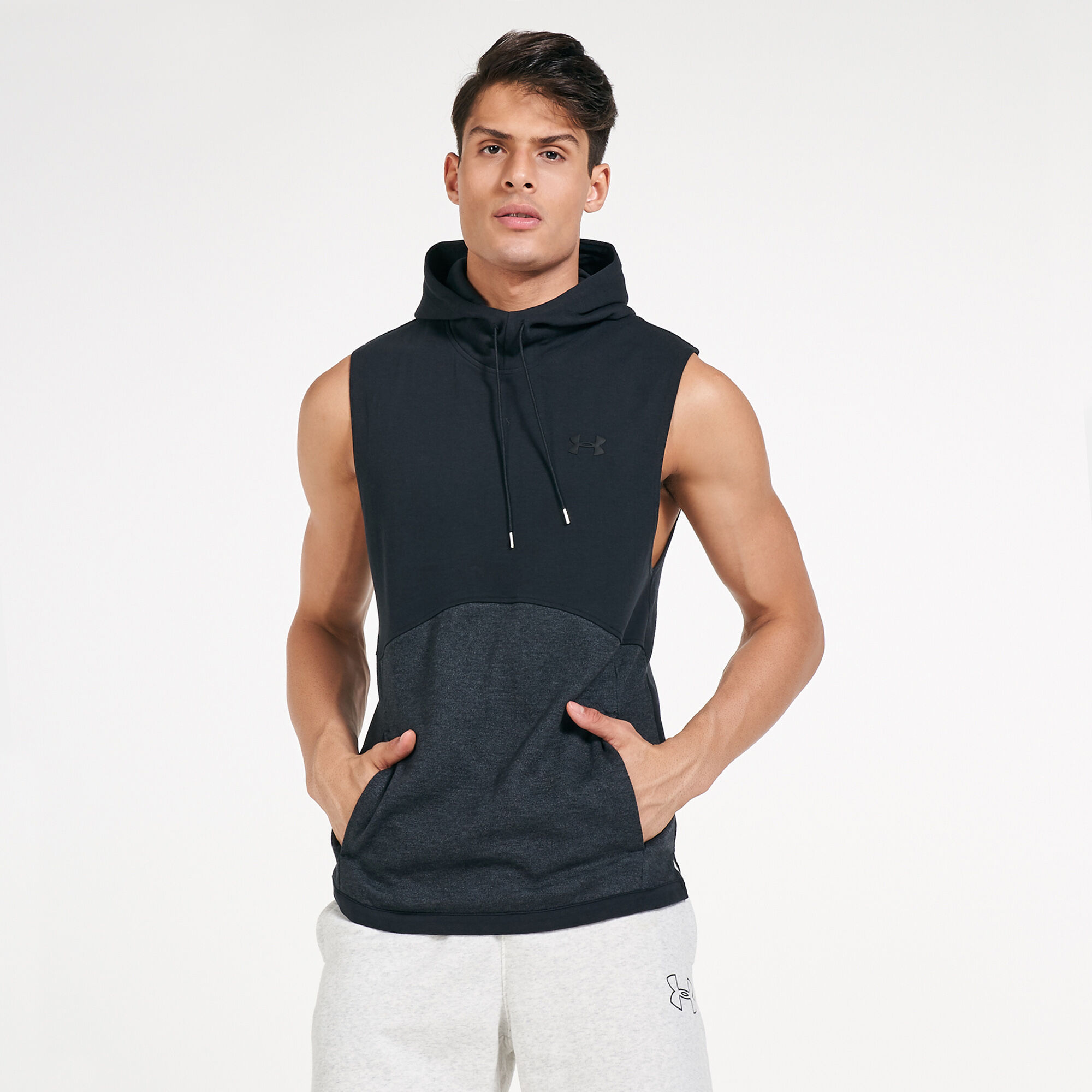 Men's ua double knit sleeveless hoodie deals