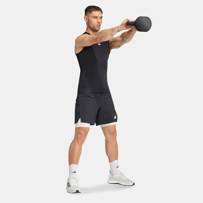 adidas Men's TECHFIT Compression Training Tank Top Black adidas Men's TECHFIT Compression Training Tank Top Black image number 2