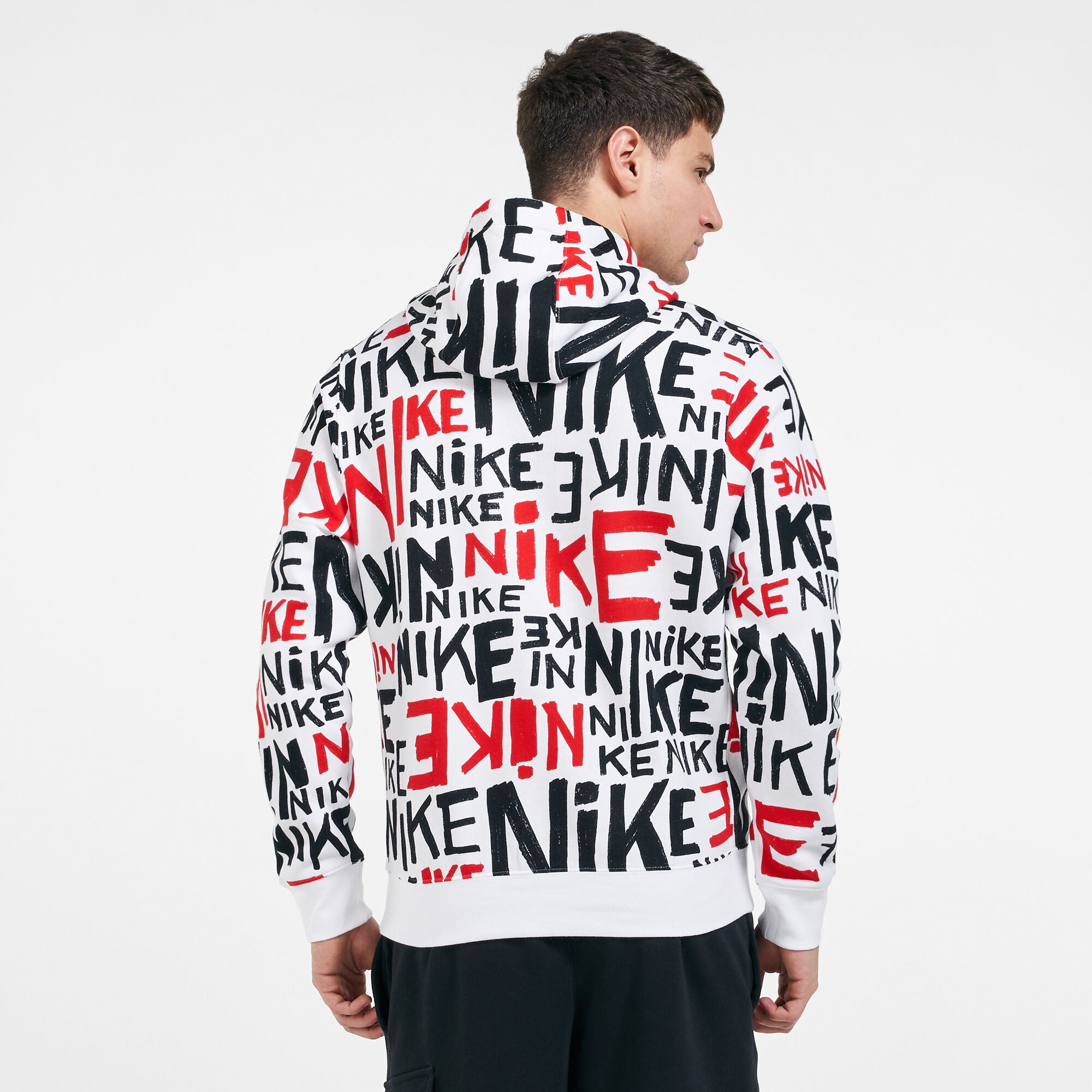Buy Nike Men s Sportswear Club Allover Print Hoodie Red in KSA SSS