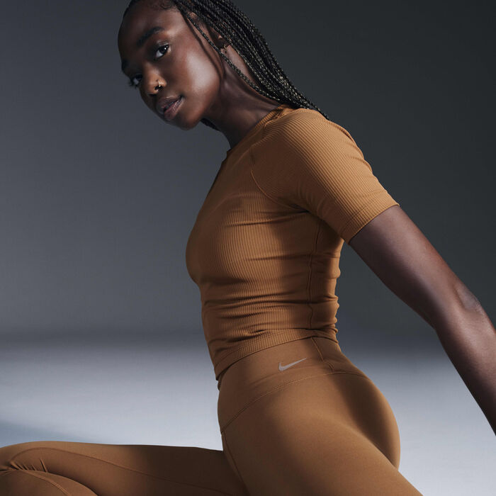 Nike Women's Zenvy Dri-FIT Training Leggings Brown image number 1