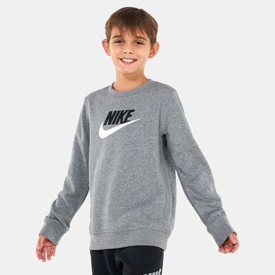 Nike Kids' Sportswear Club Fleece Sweatshirt (Older Kids) Grey Nike Kids' Sportswear Club Fleece Sweatshirt (Older Kids) Grey