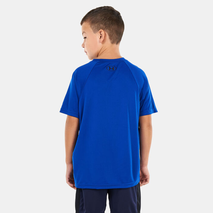 Under Armour Kids' UA Tech™ Big Logo Training T-Shirt Blue Under Armour Kids' UA Tech™ Big Logo Training T-Shirt Blue image number 1