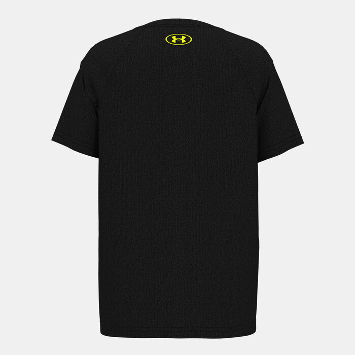 Under Armour Kids' UA Tech™ Split Wordmark T-Shirt Black image number 1
