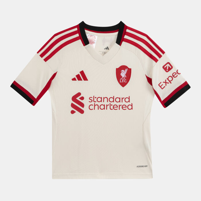 adidas Kids' Liverpool 25/26 Away Replica Football Jersey White adidas Kids' Liverpool 25/26 Away Replica Football Jersey White image number 0