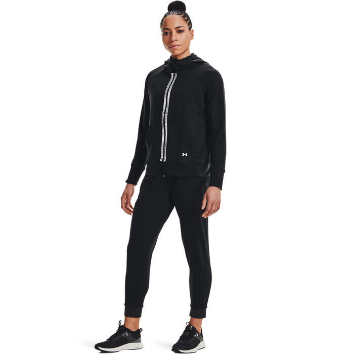 Under Armour Women's UA Rival Terry Taped Full-Zip Hoodie Black Under Armour Women's UA Rival Terry Taped Full-Zip Hoodie Black image number 2