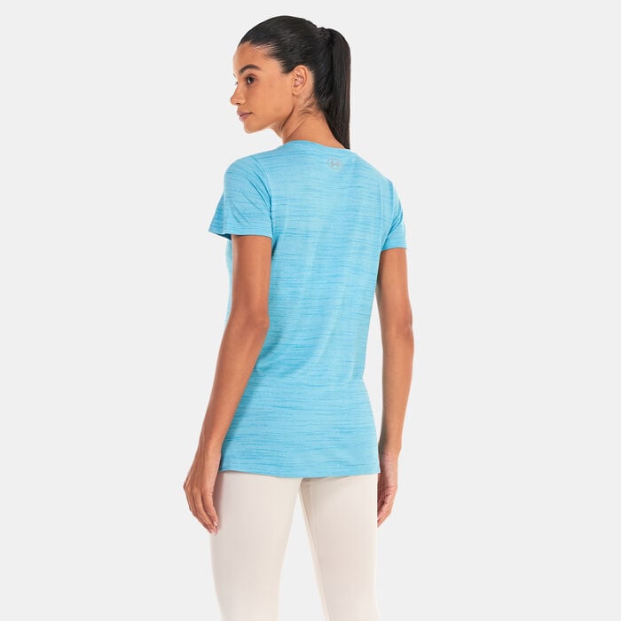 Under Armour Women's UA Tech™ Tiger Training T-Shirt Blue Under Armour Women's UA Tech™ Tiger Training T-Shirt Blue image number 1