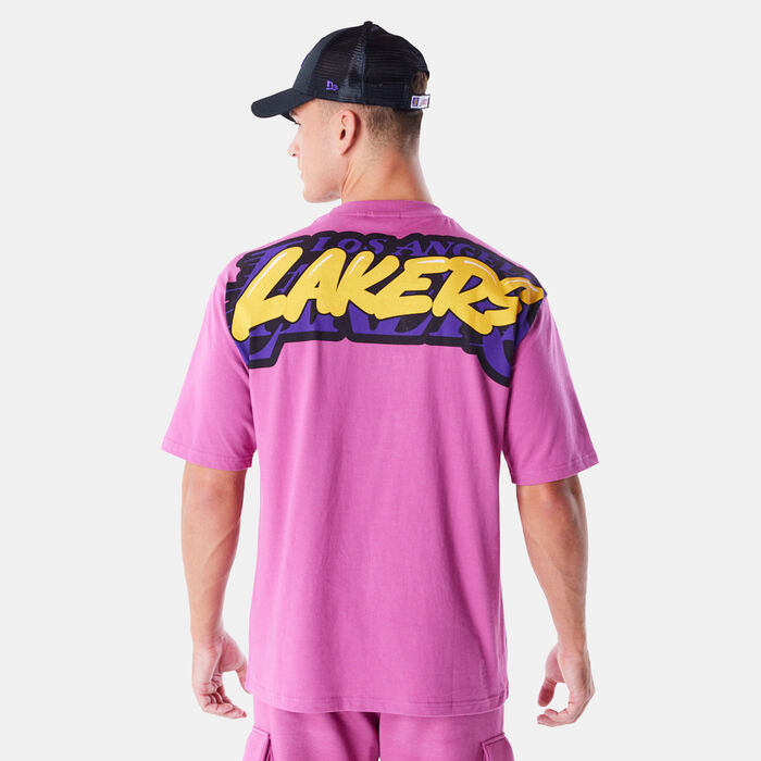 New Era Men's NBA Los Angeles Lakers Wordmark T-Shirt Purple New Era Men's NBA Los Angeles Lakers Wordmark T-Shirt Purple image number 1