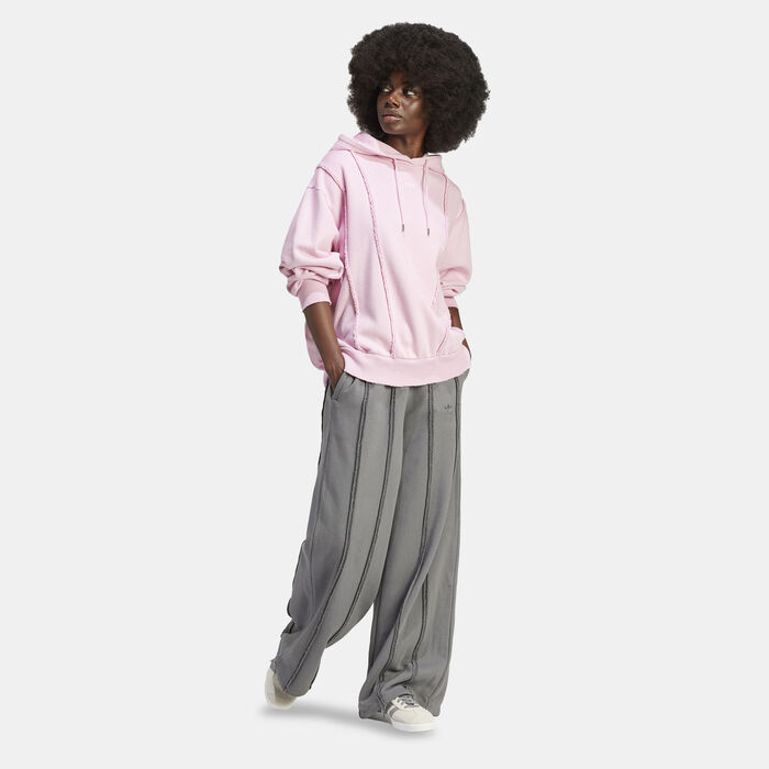 adidas Originals Women's Distressed Hoodie Pink adidas Originals Women's Distressed Hoodie Pink image number 2