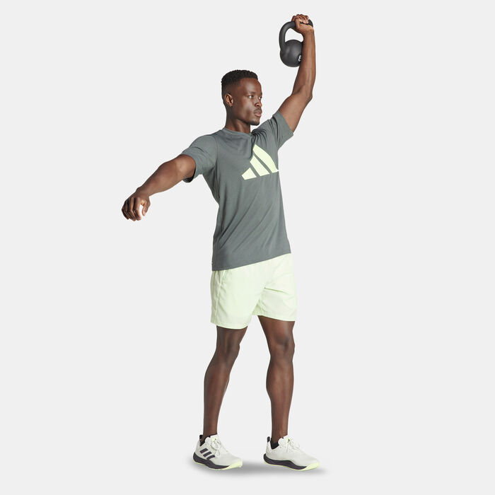 adidas Men's Train Essentials Feelready Logo Training T-Shirt Blue adidas Men's Train Essentials Feelready Logo Training T-Shirt Blue image number 2