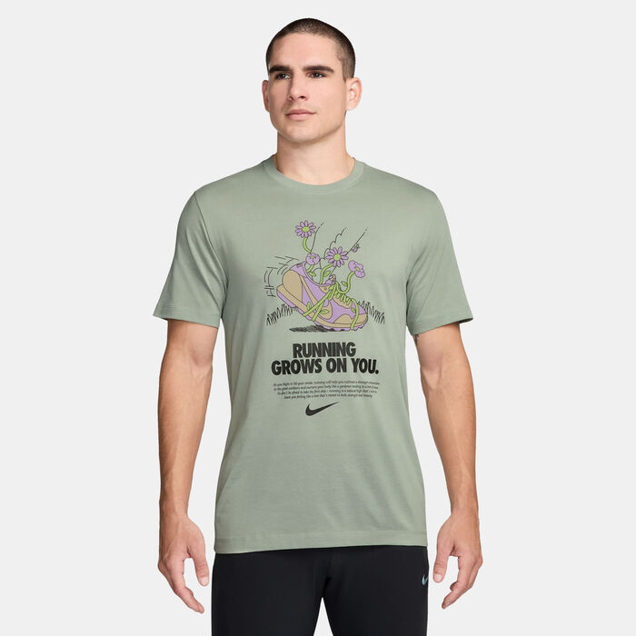 Nike Men's Dri-FIT Running T-Shirt Green Nike Men's Dri-FIT Running T-Shirt Green image number 0