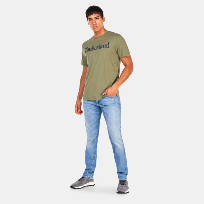Timberland Men's Linear Logo Seasonal Camo T-Shirt Green Timberland Men's Linear Logo Seasonal Camo T-Shirt Green image number 2