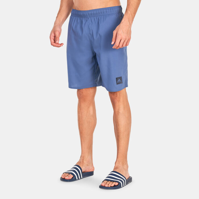 adidas Men's Classic-Length Solid Swim Shorts Blue adidas Men's Classic-Length Solid Swim Shorts Blue image number 0