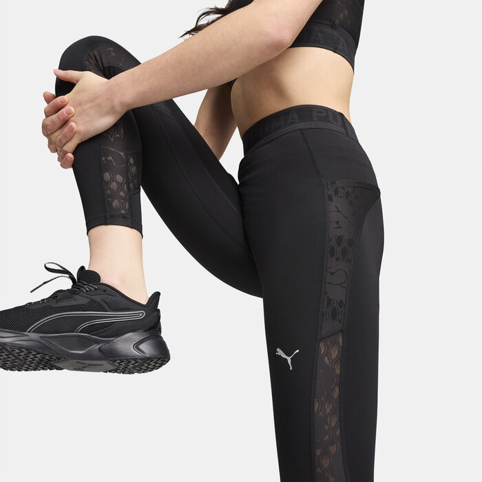 PUMA Women's Lace 7/8 Leggings Black PUMA Women's Lace 7/8 Leggings Black image number 4