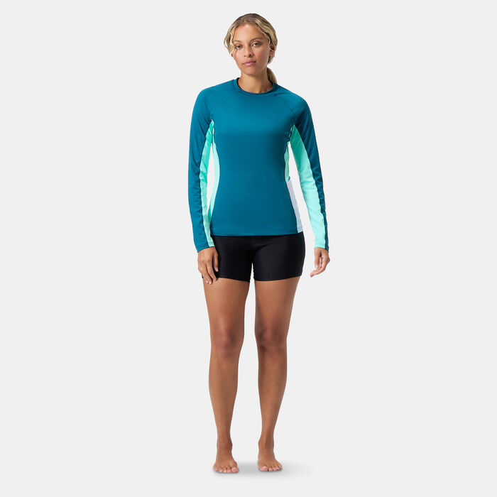 Speedo Women's Long Sleeve Swimming Top Blue Speedo Women's Long Sleeve Swimming Top Blue image number 2