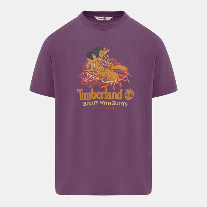 Timberland Men's Boot Graphic T-Shirt Purple image number 0