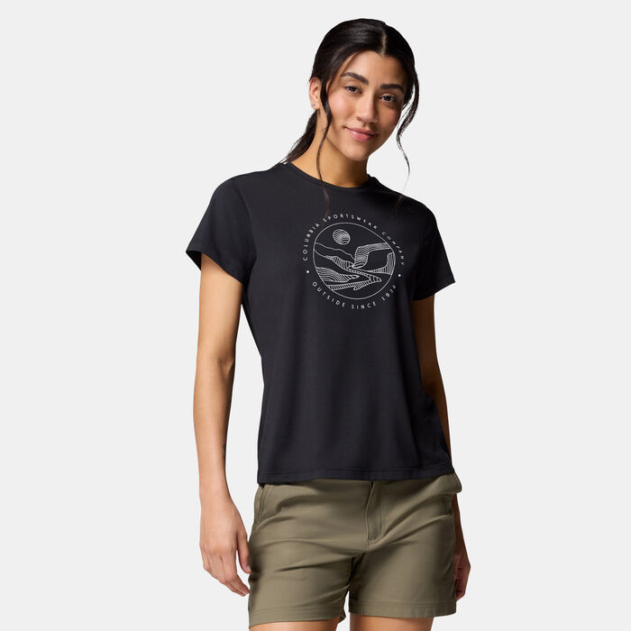 Columbia Women's Sloan Ridge Technical Hiking T-Shirt Black Columbia Women's Sloan Ridge Technical Hiking T-Shirt Black image number 0