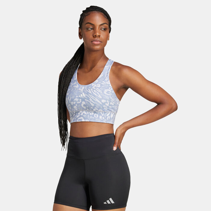 adidas Women's Own the Run Medium-Support Training Sports Bra Blue adidas Women's Own the Run Medium-Support Training Sports Bra Blue image number 0