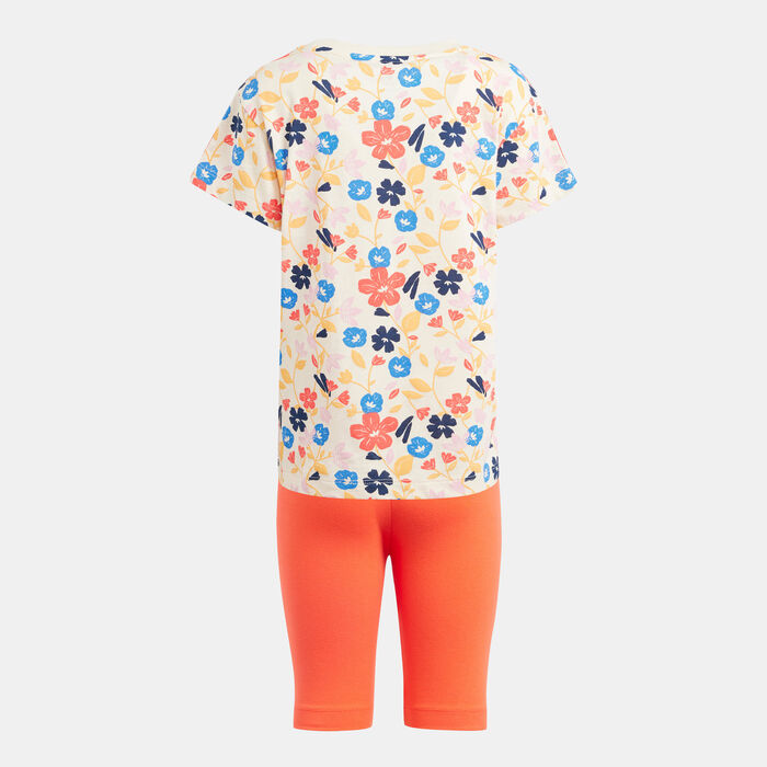 adidas Originals Kids' Floral T-Shirt and Bike Shorts Set (Younger Kids) Multi-Color image number 1