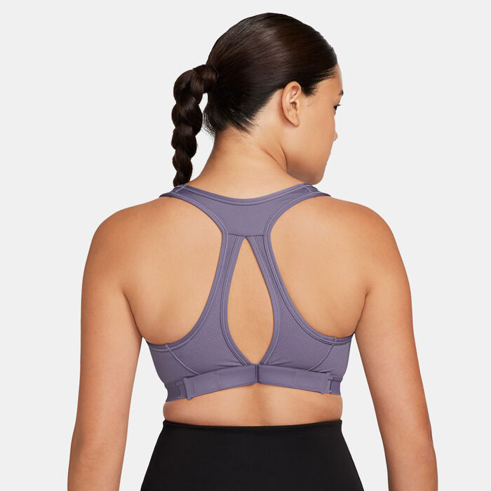Nike Women's Swoosh High Support Non-Padded Sports Bra Grey Nike Women's Swoosh High Support Non-Padded Sports Bra Grey image number 1