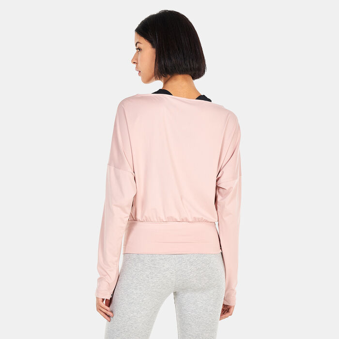 PUMA Women's Studio Yogini Lite Long-Sleeved Training T-Shirt Pink PUMA Women's Studio Yogini Lite Long-Sleeved Training T-Shirt Pink image number 1