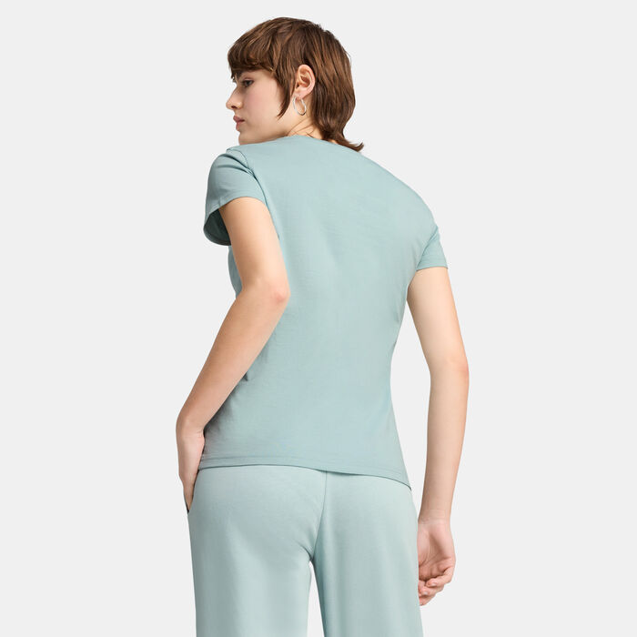 PUMA Women's Essentials Elevated T-Shirt Green image number 1