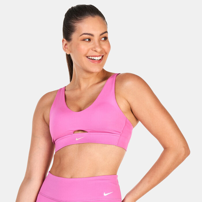 Nike Women's Dri-FIT Indy Plunge Cutout Sports Bra Pink image number 0