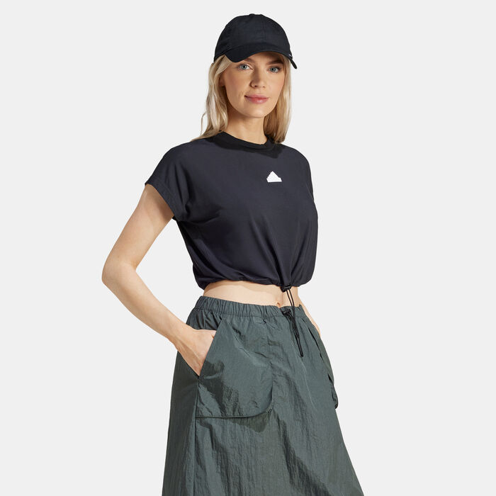 adidas Women's City Escape Crop Top Black image number 0