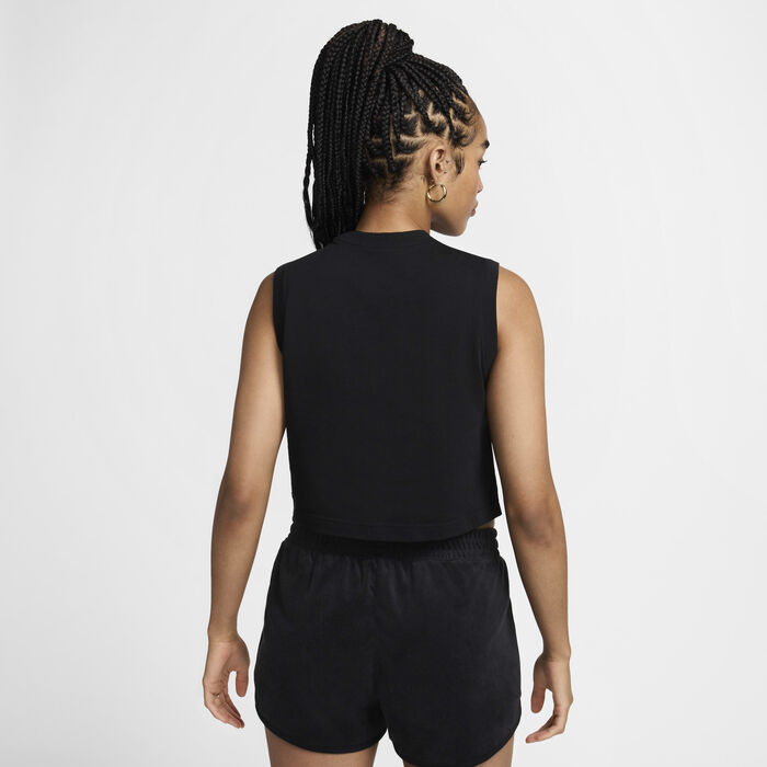 Nike Women's Court Heritage Cropped Tennis Tank Top Black Nike Women's Court Heritage Cropped Tennis Tank Top Black image number 1