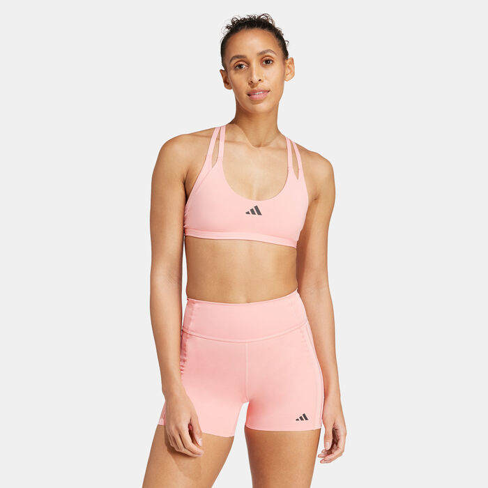 adidas Women's Aeroimpact Luxe Light-Support Training Sports Bra Pink image number 0