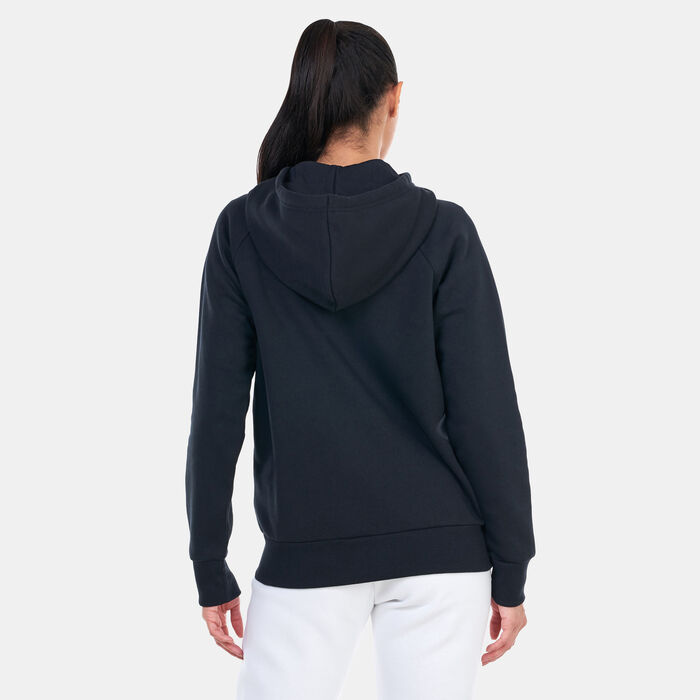 Under Armour Women's UA Rival Fleece Full-Zip Hoodie Black Under Armour Women's UA Rival Fleece Full-Zip Hoodie Black image number 1