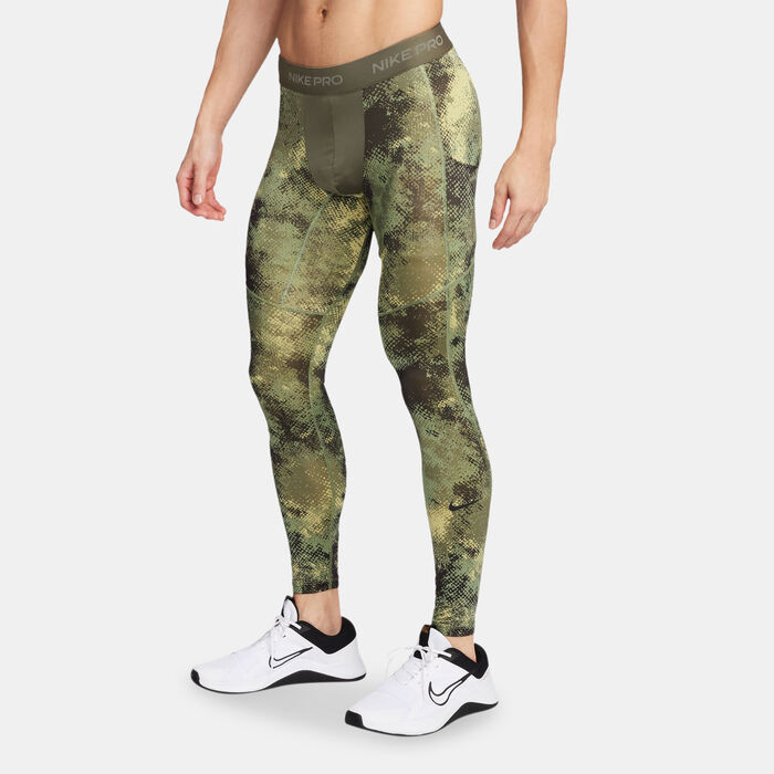 Nike Men's Pro Camo Dri-FIT Tights Green Nike Men's Pro Camo Dri-FIT Tights Green image number 0