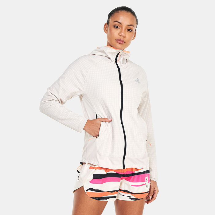 adidas Women's X-City Running Jacket Beige adidas Women's X-City Running Jacket Beige image number 0
