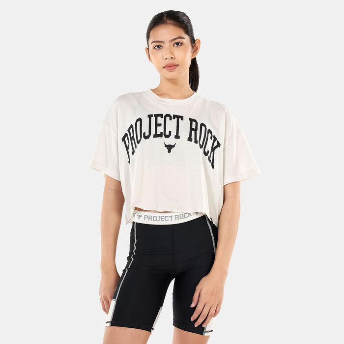 Under Armour Women's Project Rock T-Shirt White Under Armour Women's Project Rock T-Shirt White image number 0
