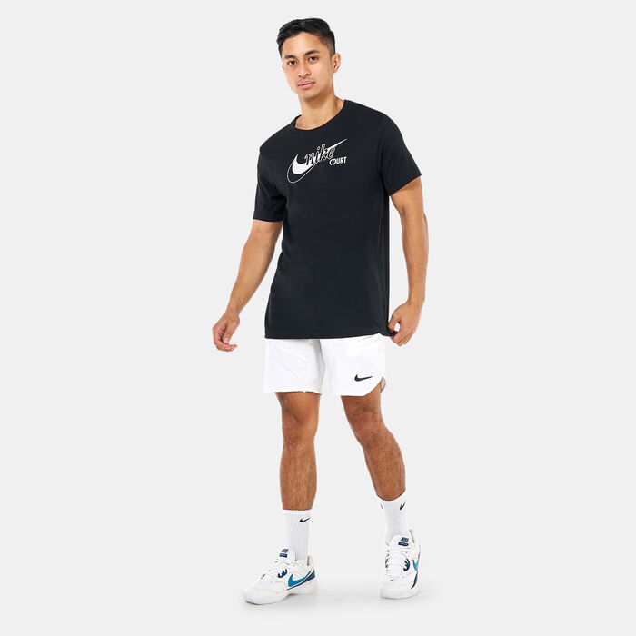 Nike Men's Court Dri-FIT Swoosh Tennis T-Shirt Black Nike Men's Court Dri-FIT Swoosh Tennis T-Shirt Black image number 2
