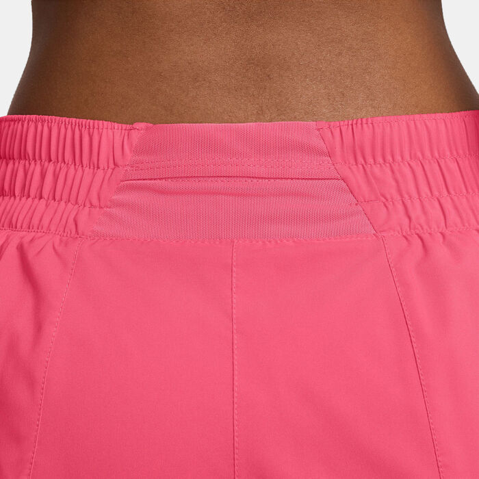 Nike Women's One Dri-FIT Mid-Rise 2-in-1 Shorts Pink image number 3