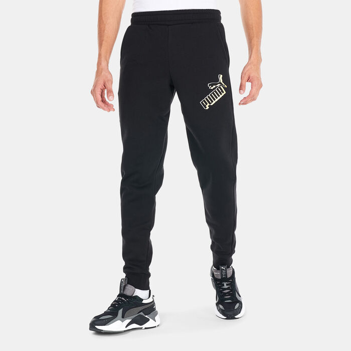 PUMA Men's Essentials+ Big Logo Sweatpants Black PUMA Men's Essentials+ Big Logo Sweatpants Black image number 0