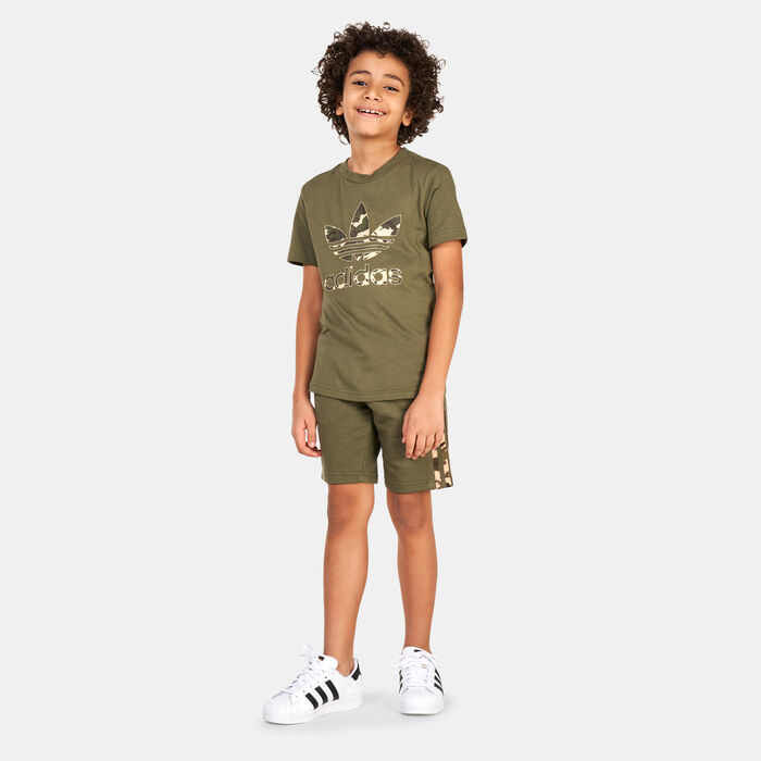 adidas Originals Kids' Camo T-Shirt Green image number 2