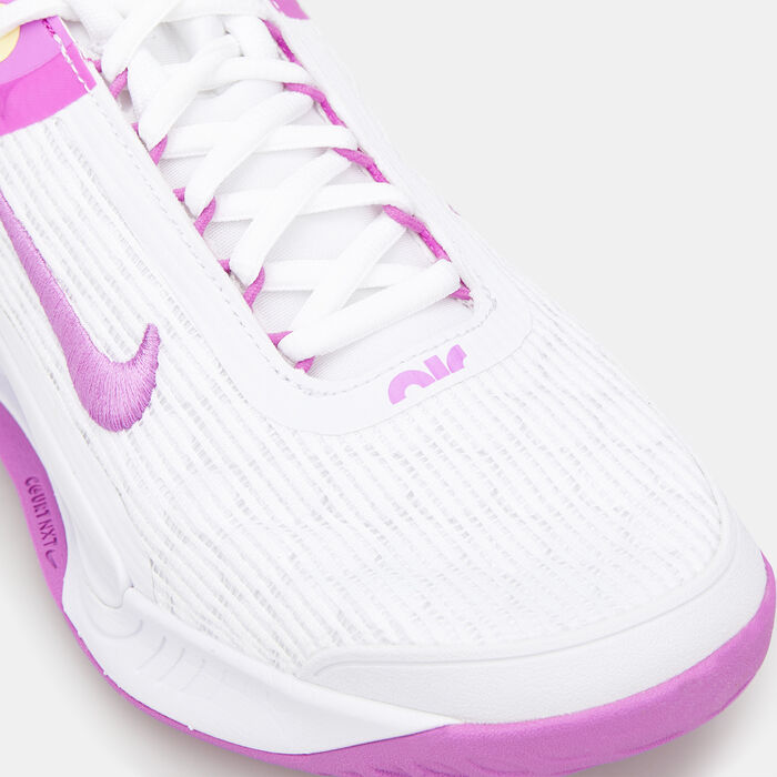 Nike Women's Court Air Zoom NXT Hard Court Tennis Shoe White image number 4