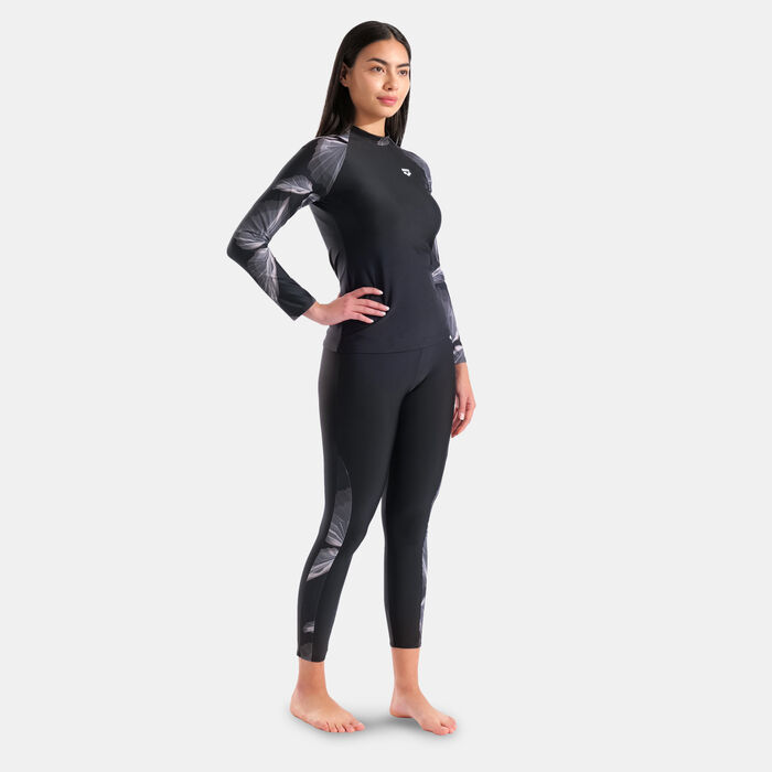 Arena Women's Modesty Long Sleeve Swimming Rashguard Black Arena Women's Modesty Long Sleeve Swimming Rashguard Black image number 2